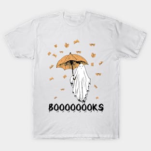 Boooooks Boo Ghost Reading Book Halloween Costume Gifts T-Shirt